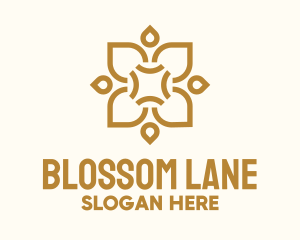 Floral - Golden Floral Centerpiece logo design