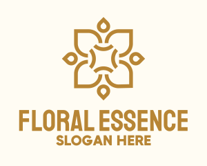 Bouquet - Golden Floral Centerpiece logo design