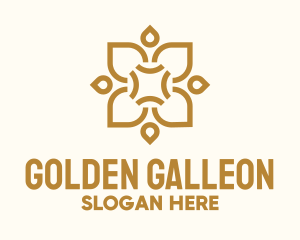 Golden Floral Centerpiece logo design