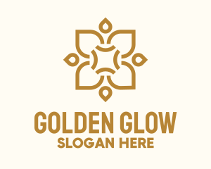 Golden - Golden Floral Centerpiece logo design