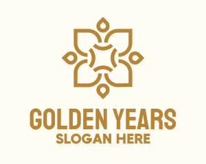 Golden Floral Centerpiece logo design