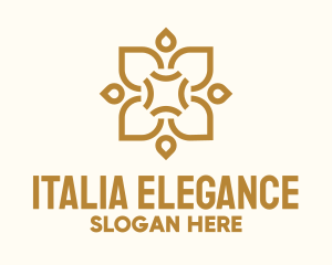 Golden Floral Centerpiece logo design