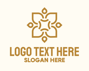 Golden Floral Centerpiece Logo