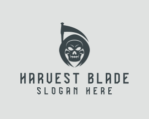 Scythe - Evil Skull Reaper logo design