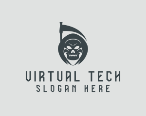 Online Gaming - Evil Skull Reaper logo design