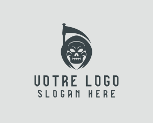 Villain - Evil Skull Reaper logo design