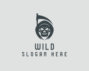 Undead - Evil Skull Reaper logo design