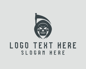Death - Evil Skull Reaper logo design