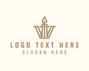 Column - Torch Pillar Letter W logo design