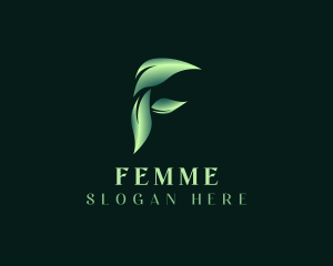 Leaf Nature Gourmet Letter F logo design