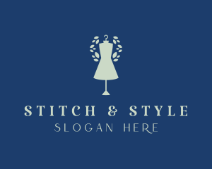 Dressmaker - Leaf Dressmaker Mannequin logo design