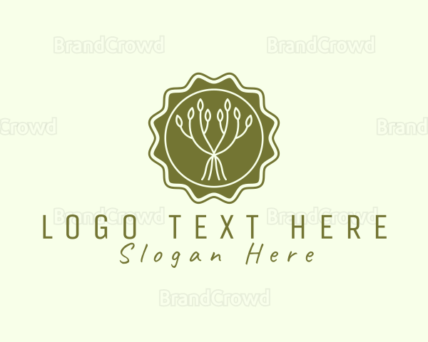 Tulip Flower Badge Logo