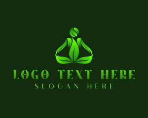 Lifestyle - Meditation Leaves Yoga logo design