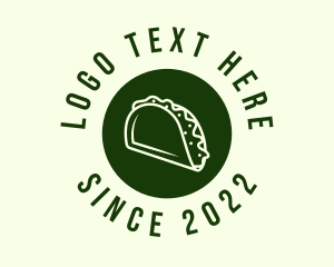 Taqueria - Green Taco Circle logo design