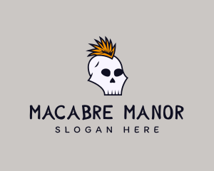 Skull Mohawk Punk logo design