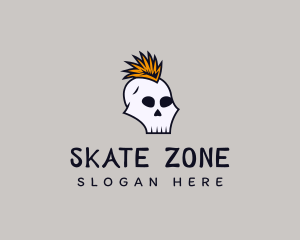 Skull Mohawk Punk logo design