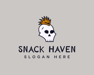 Skull Mohawk Punk logo design