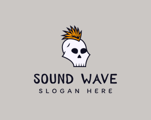 Stereo - Skull Mohawk Punk logo design