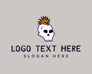 Skull Mohawk Punk Logo