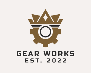 Crown Cog Gear logo design
