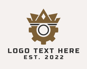 Utility Man - Crown Cog Gear logo design