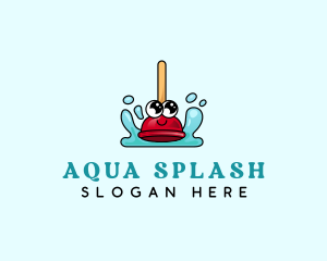Plumbing Plunger Splash logo design