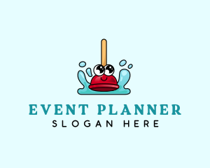 Cleaning Tool - Plumbing Plunger Splash logo design