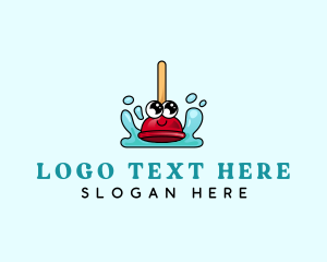 Cartoon - Plumbing Plunger Splash logo design