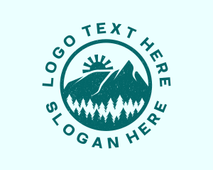 Outdoor - Mountain Sun Forest logo design