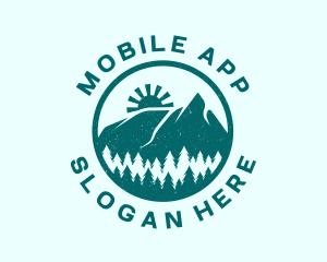 Trip - Mountain Sun Forest logo design