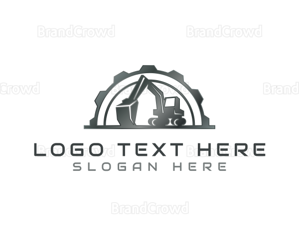 Excavator Cog Industrial Logo