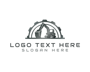 Backhoe - Excavator Cog Industrial logo design