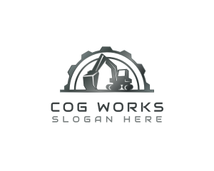 Excavator Cog Industrial logo design