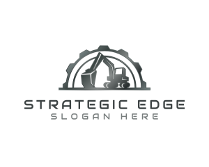 Digger - Excavator Cog Industrial logo design