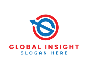 Global Letter G Arrow logo design