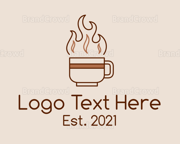 Hot Dark Roast Coffee Logo