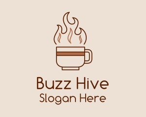 Hot Dark Roast Coffee  Logo