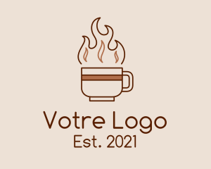 Latte - Hot Dark Roast Coffee logo design