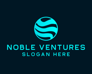 Ocean Wave Sphere Globe logo design