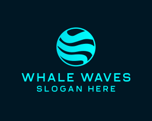 Ocean Wave Sphere Globe logo design