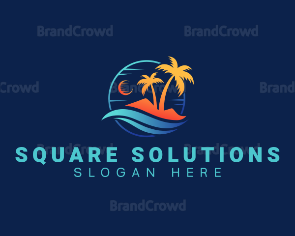 Surfing Resort Beach Logo