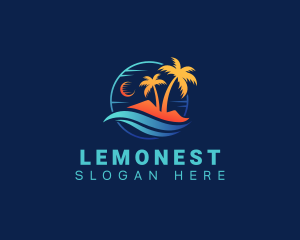 Surfing Resort Beach Logo