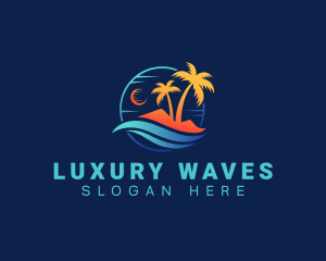 Surfing Resort Beach logo design