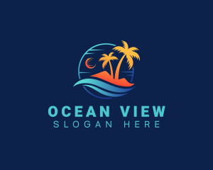 Surfing Resort Beach logo design