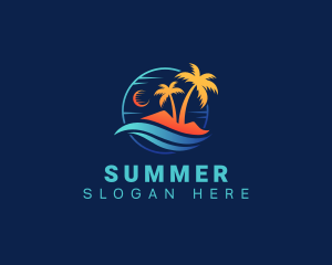 Surfing Resort Beach logo design