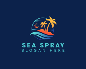 Surfing Resort Beach logo design