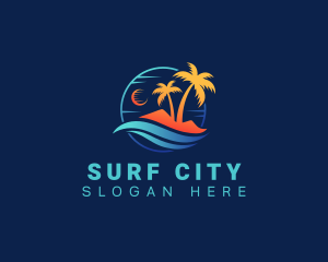 Surfing Resort Beach logo design