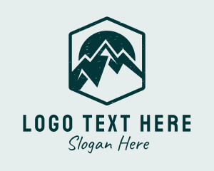 Grunge - Travel Mountain Peak logo design