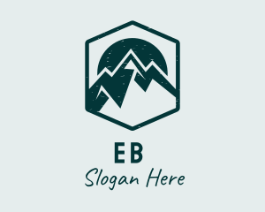 Grunge - Travel Mountain Peak logo design