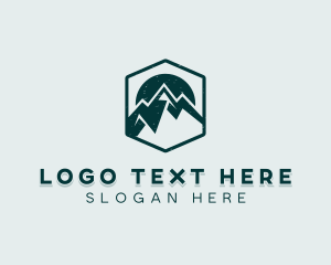 Red Rocks - Travel Mountain Peak logo design